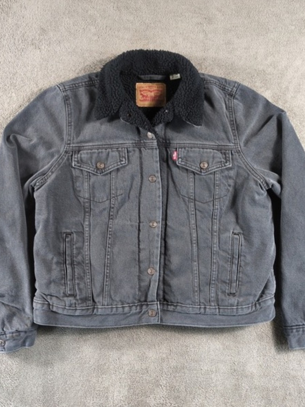 Levi's Women's Black Sherpa Collar Denim Jacket
